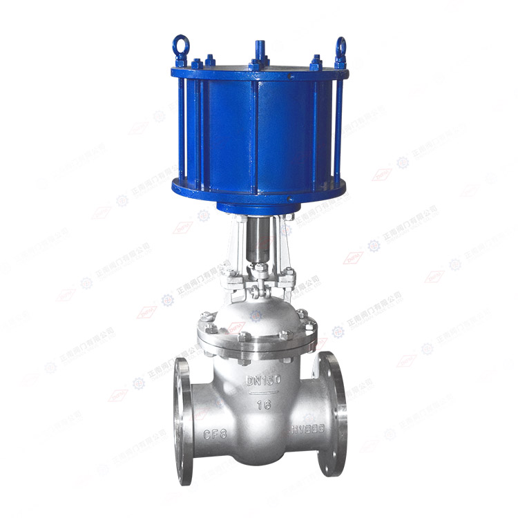 Pneumatic flange gate valve
