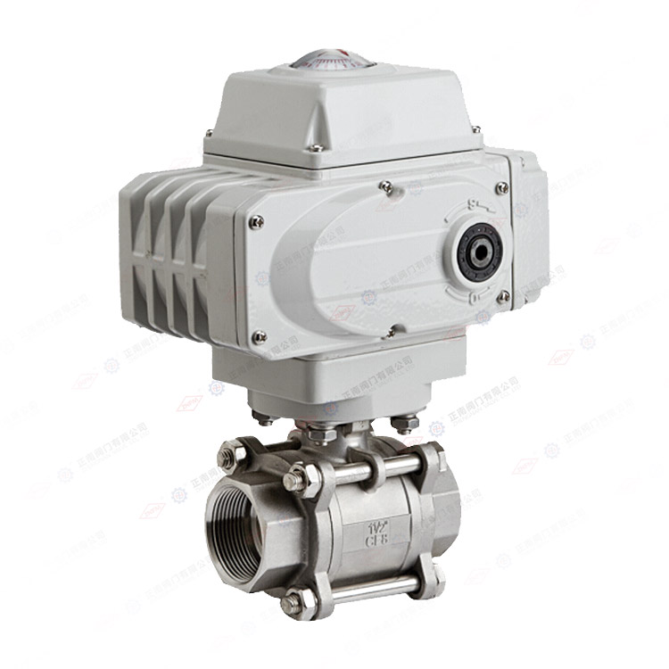 Electric three piece ball valve