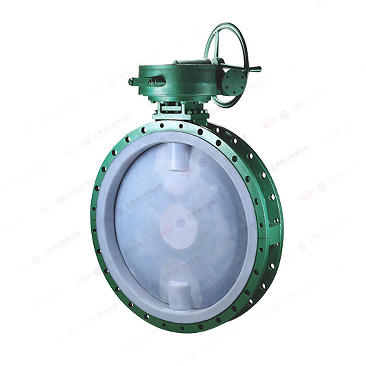 Fluorine lined manual flange butterfly valve