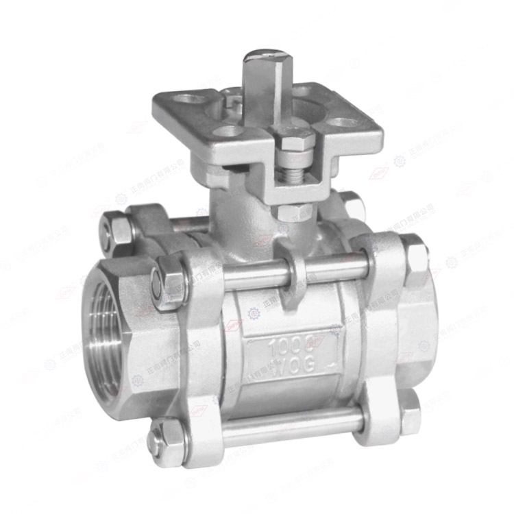 Three piece high platform ball valve