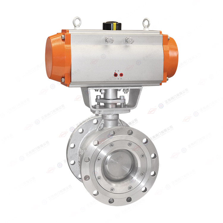 Pneumatic eccentric hemispherical valve